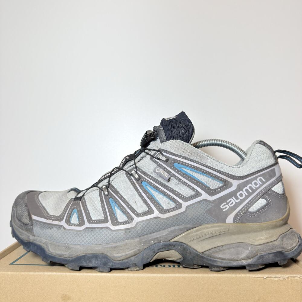 Men's Size 12 Salomon X Ultra Pioneer GORE-TEX Hiking Shoes Black Gray Outdoors